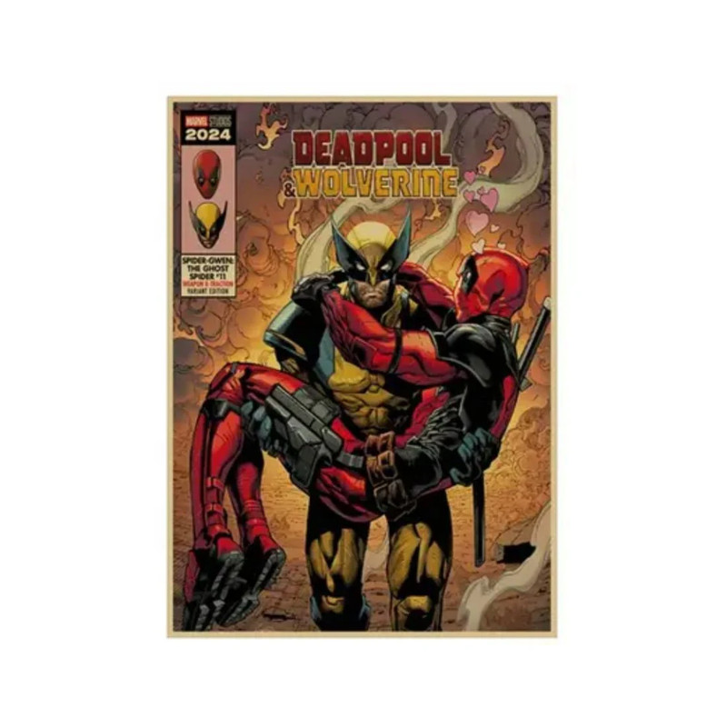 UME Deadpool & Wolverine Kraft Framed Paper Poster - (42X30CM) - A - ملصق